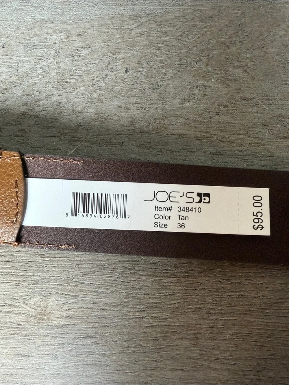 Joe’s Men's Cognac Brown Leather Belt with Silver Buckle